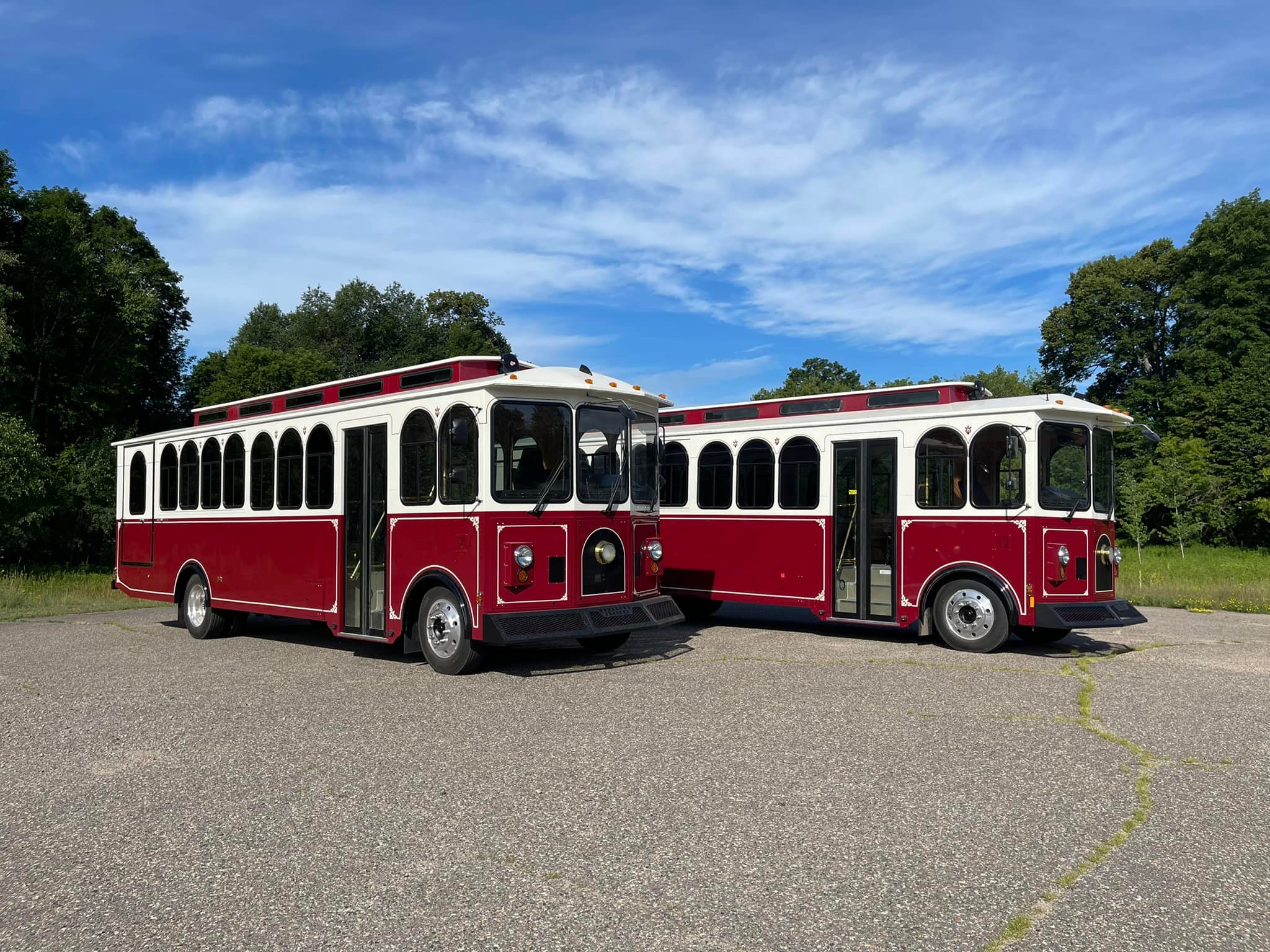 two red trolleys